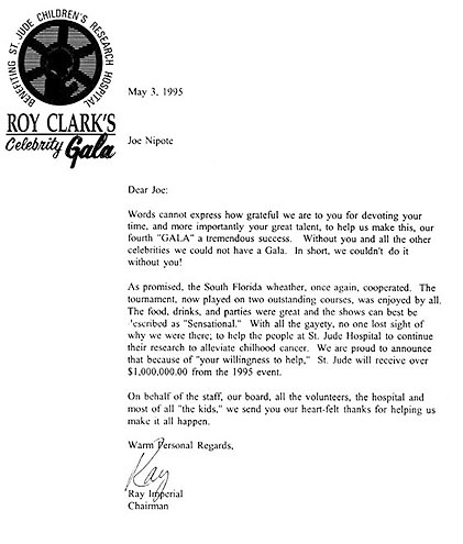 Letter from charity